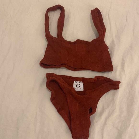 Hunza G Other - HUNZA G burgundy Helena Nile bikini set